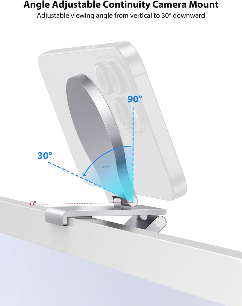 Stouchi حامل كاميرا الاستمرارية لجهاز iMac، حامل كاميرا ويب متوافق مع شاشة الكمبيوتر المكتبي مع Mag-Safe - Image 5